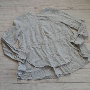 J. Crew Striped Linen and Cotton Blend Top